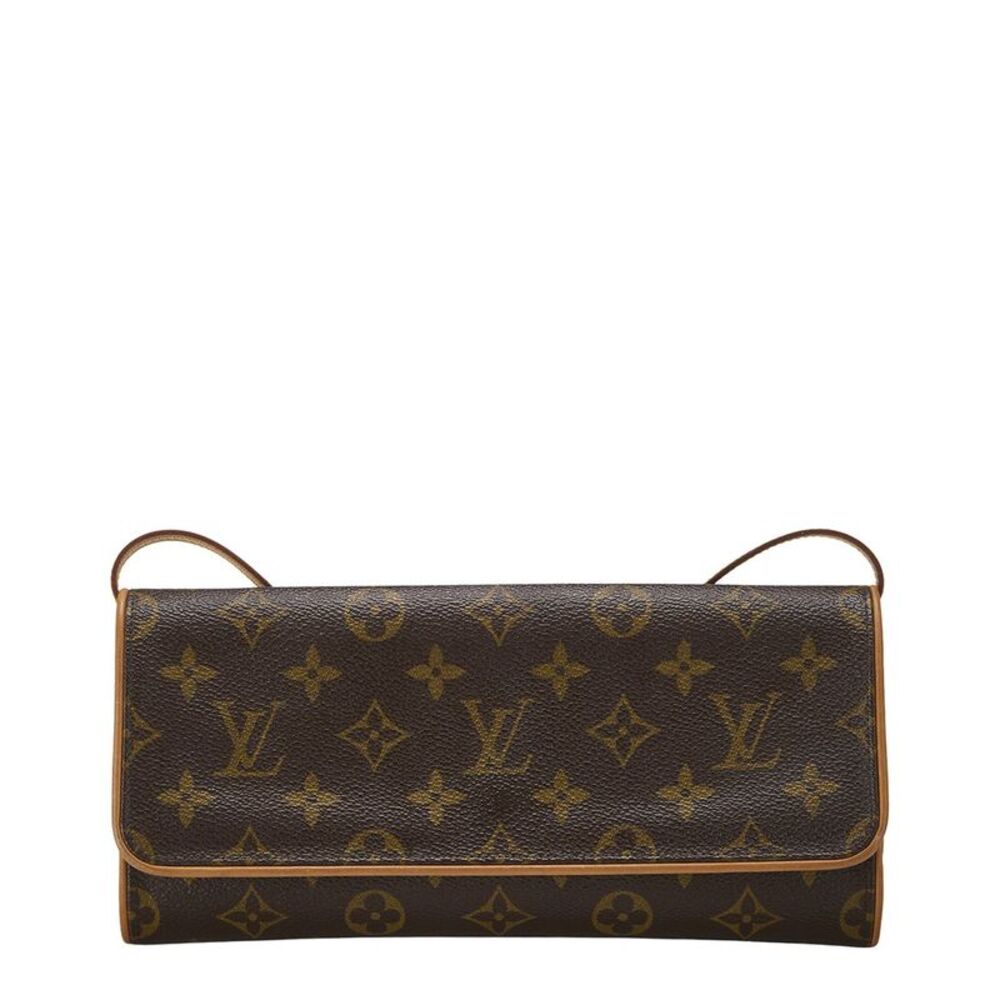 Louis Vuitton Brown Monogram Coated Canvas & Vachetta Leather Pochette Twin